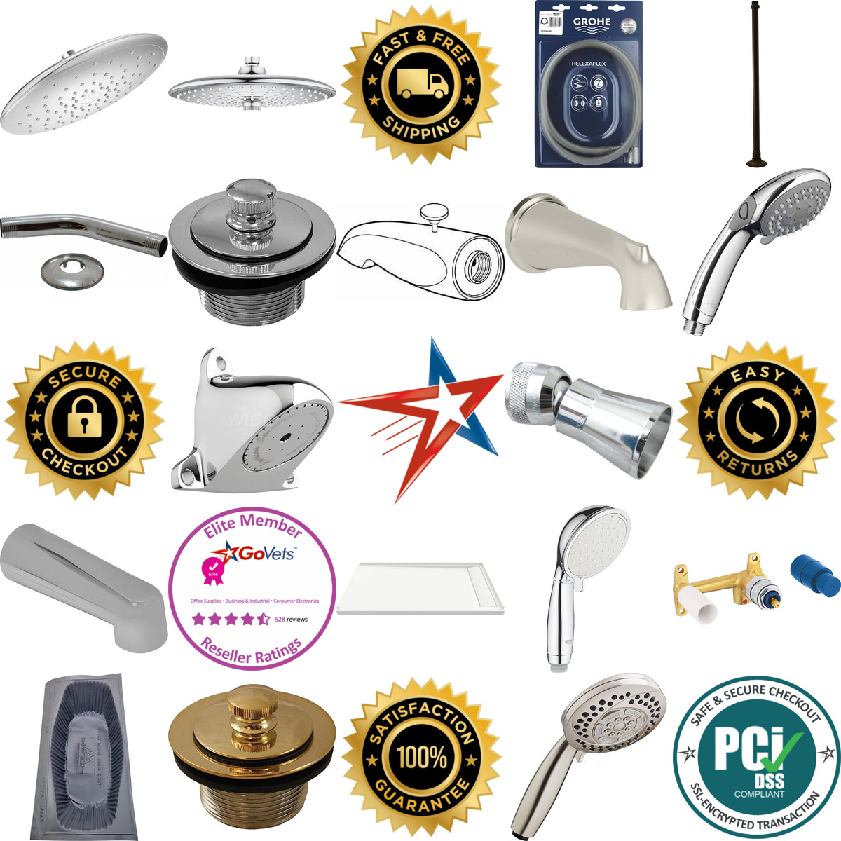A selection of Tub and Shower Repair Parts products on GoVets