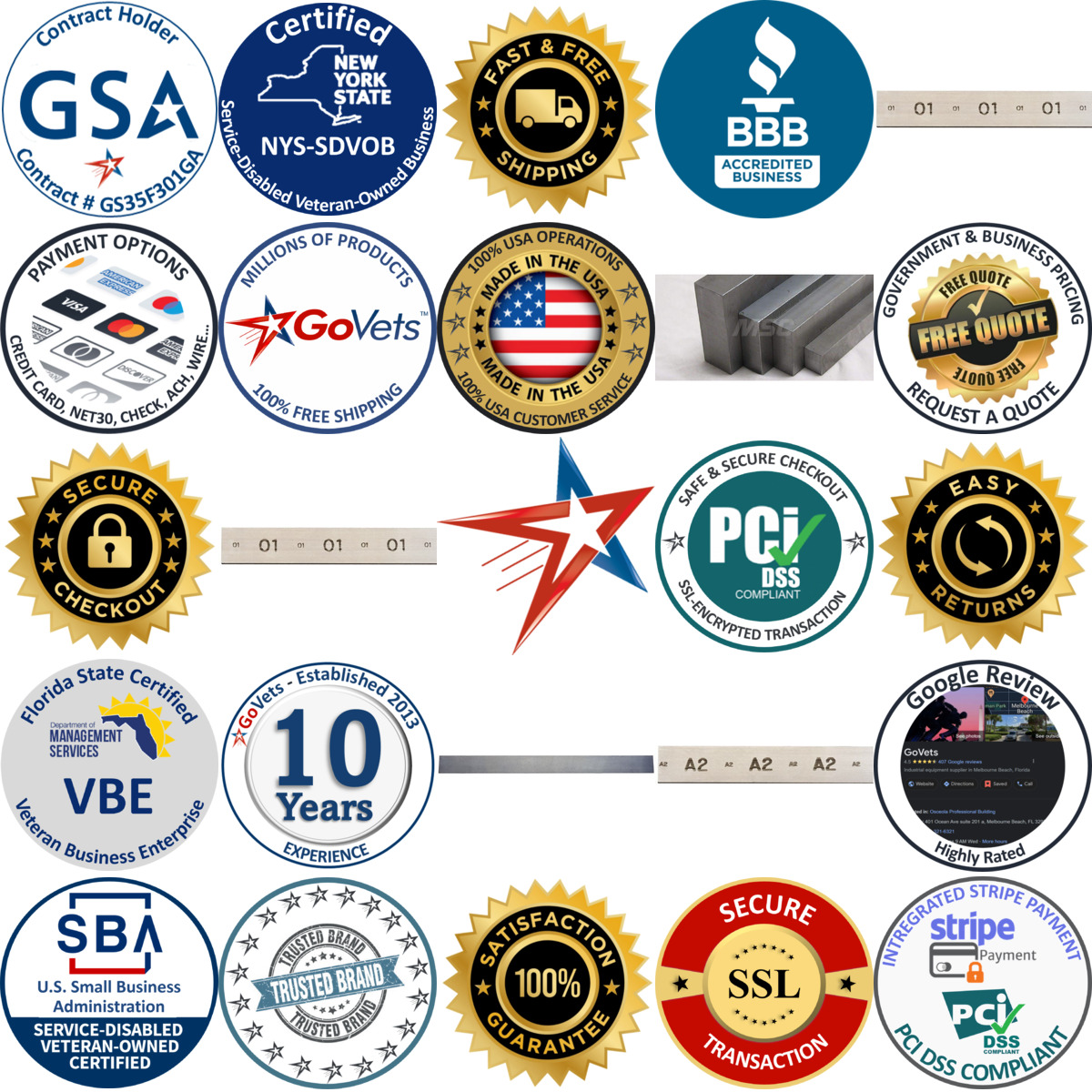 A selection of Flat Stock products on GoVets