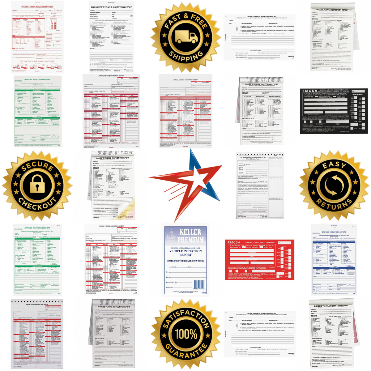 A selection of Vehicle Inspection Forms and Labels products on GoVets