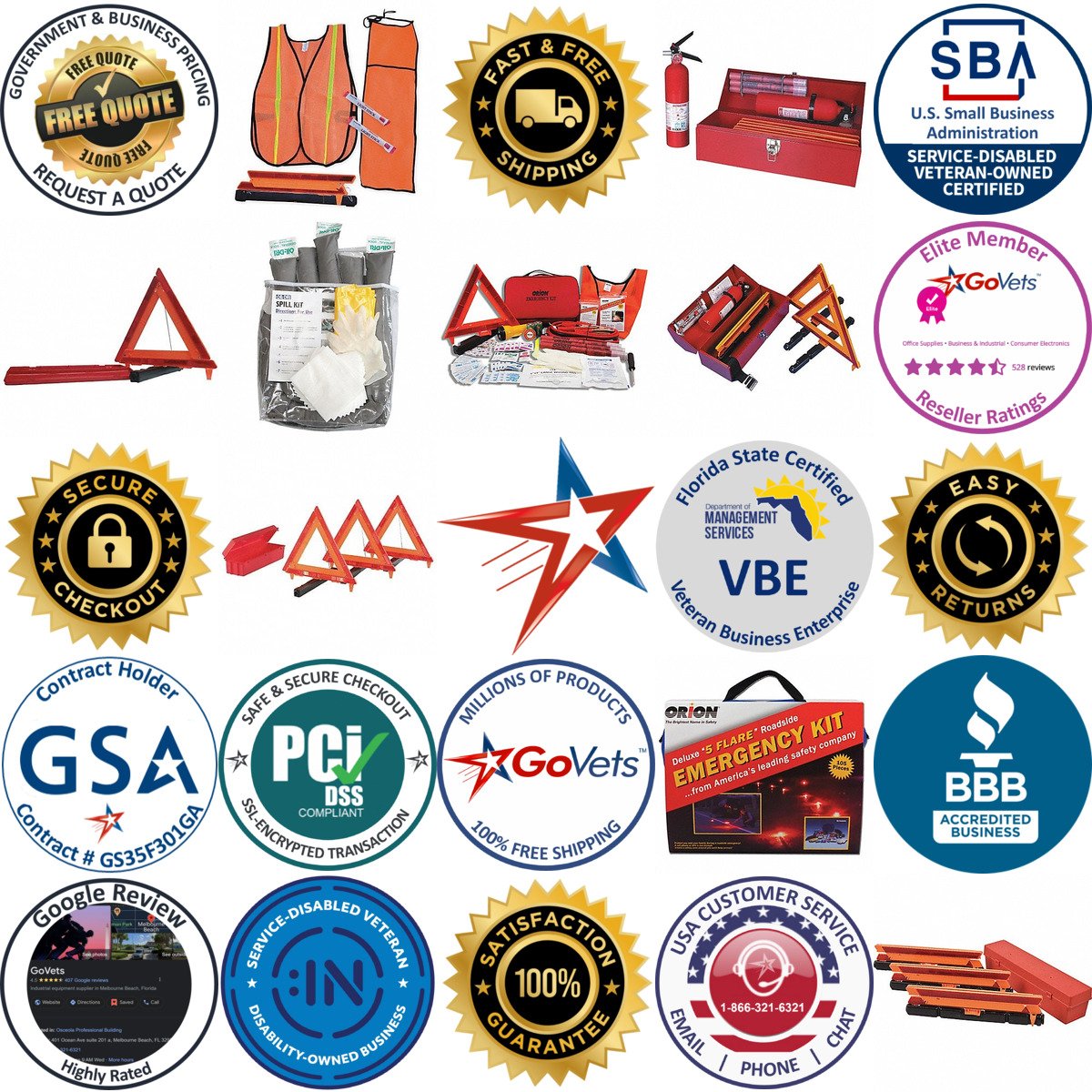 A selection of Emergency Roadside Kits products on GoVets
