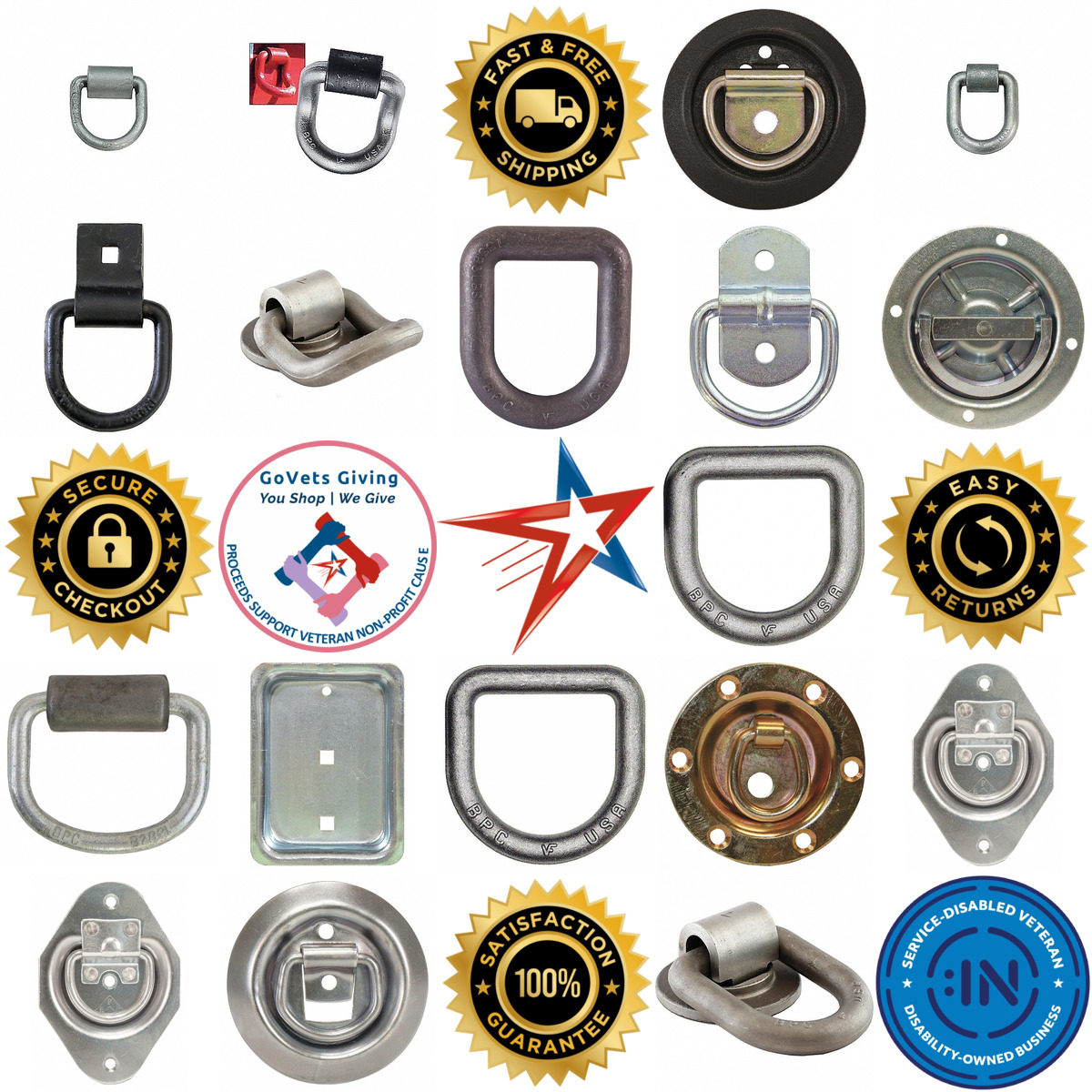 A selection of d Rings and Lashing Rings products on GoVets
