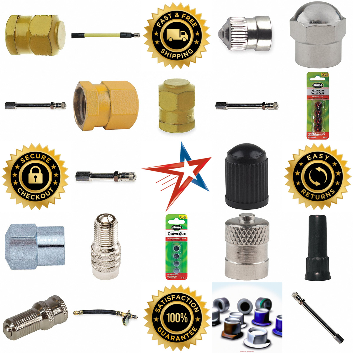 A selection of Tire Valve Caps and Extensions products on GoVets