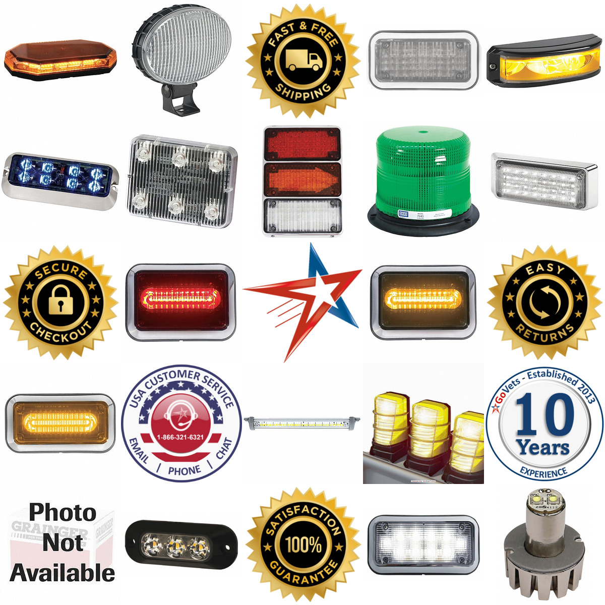 A selection of Vehicle Emergency Warning Lights products on GoVets