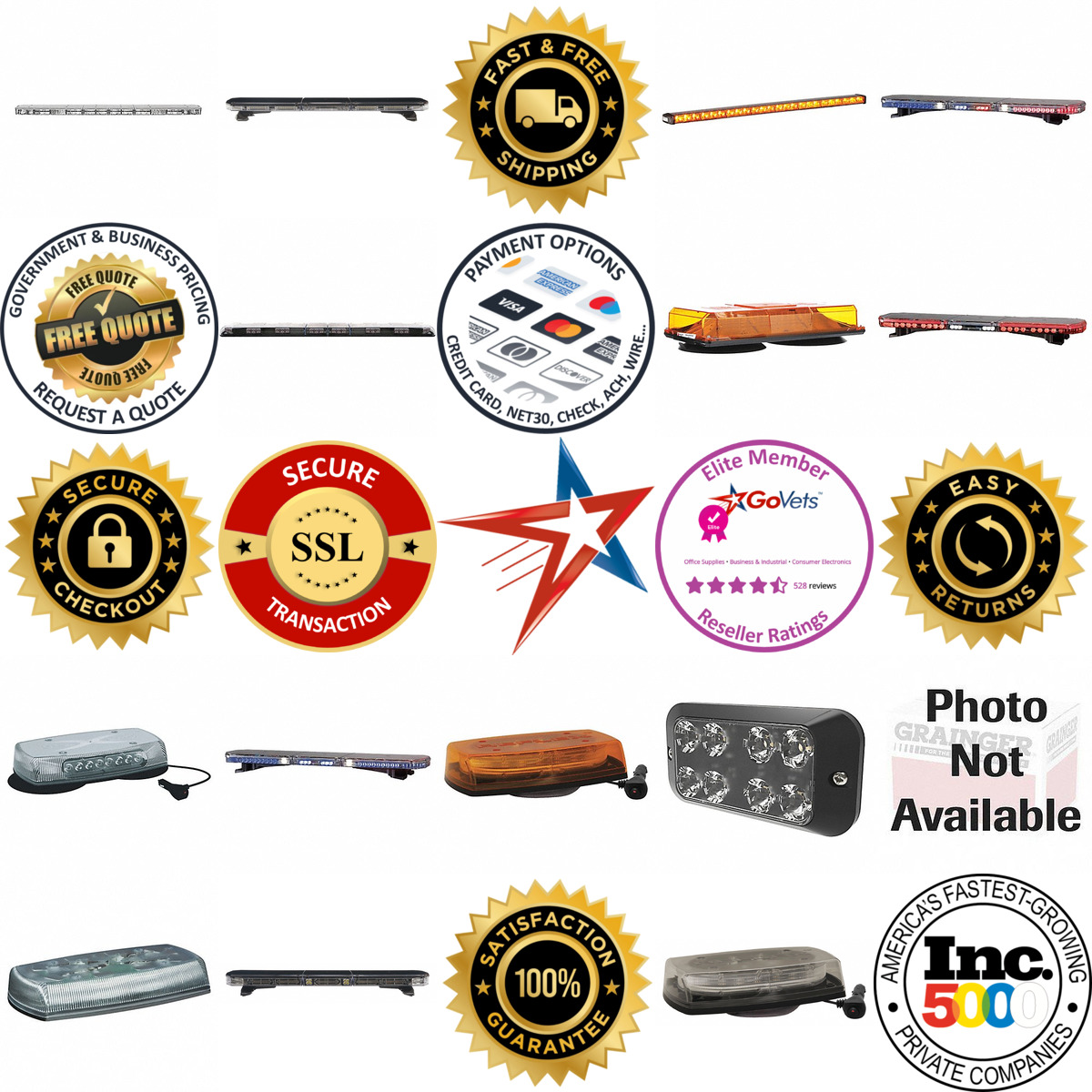 A selection of Vehicle Light Bars products on GoVets