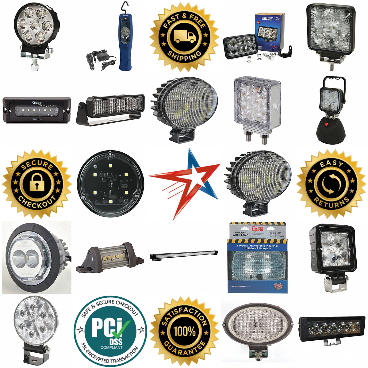 A selection of Vehicle Work Lights products on GoVets