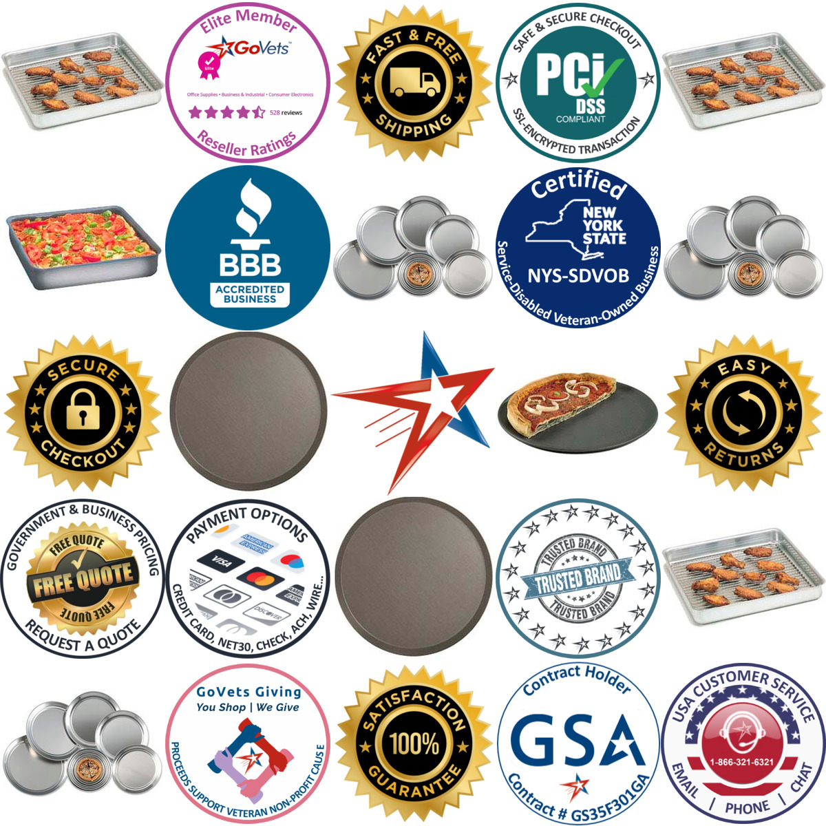 Millions of Products A selection of Pizza Pans products on GoVets