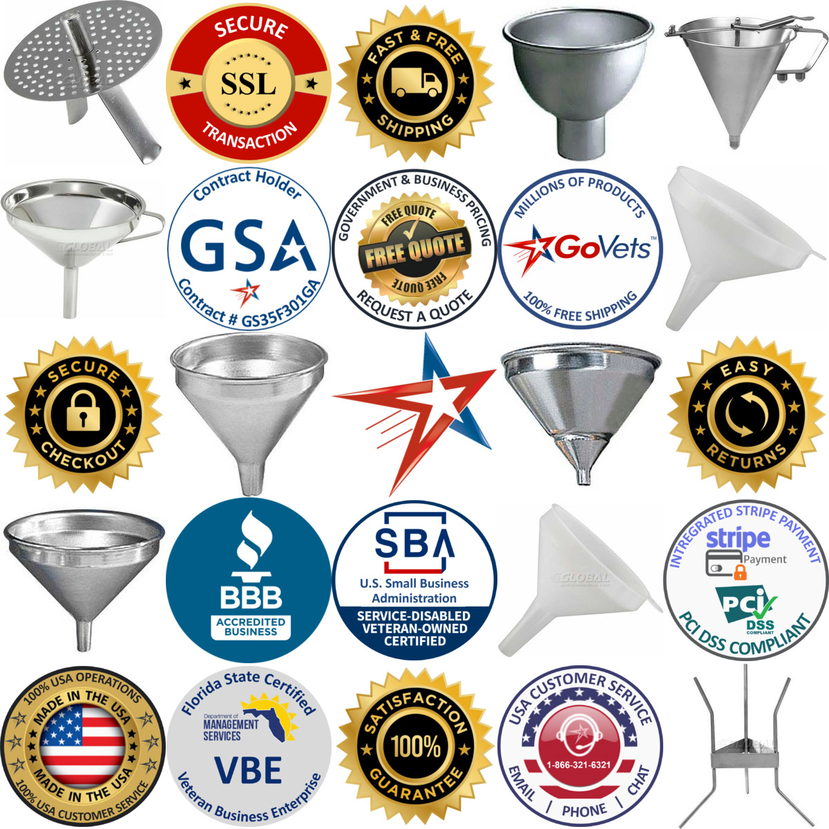Millions of Products A selection of Kitchen Funnels products on GoVets