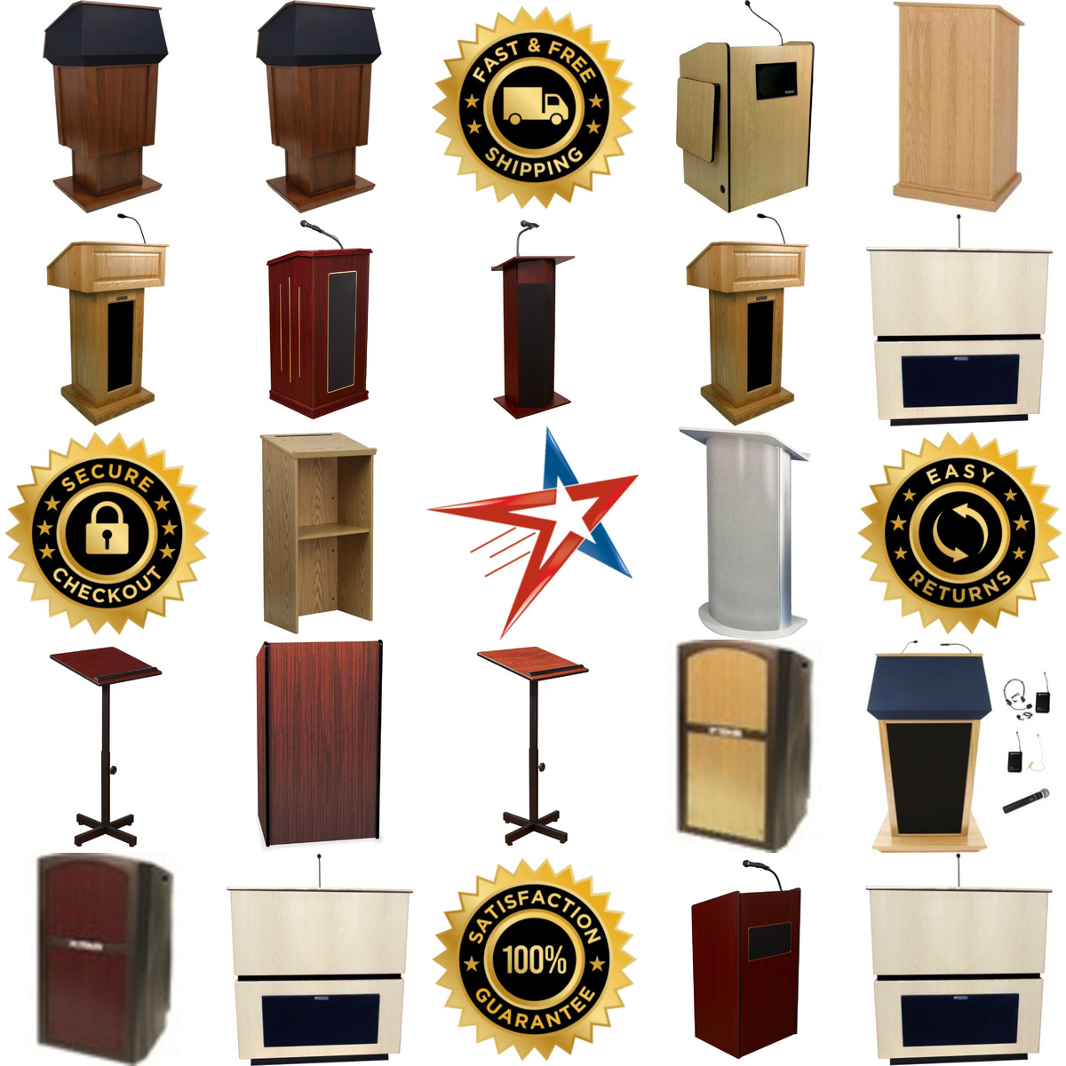 A selection of Podiums and Lecterns products on GoVets