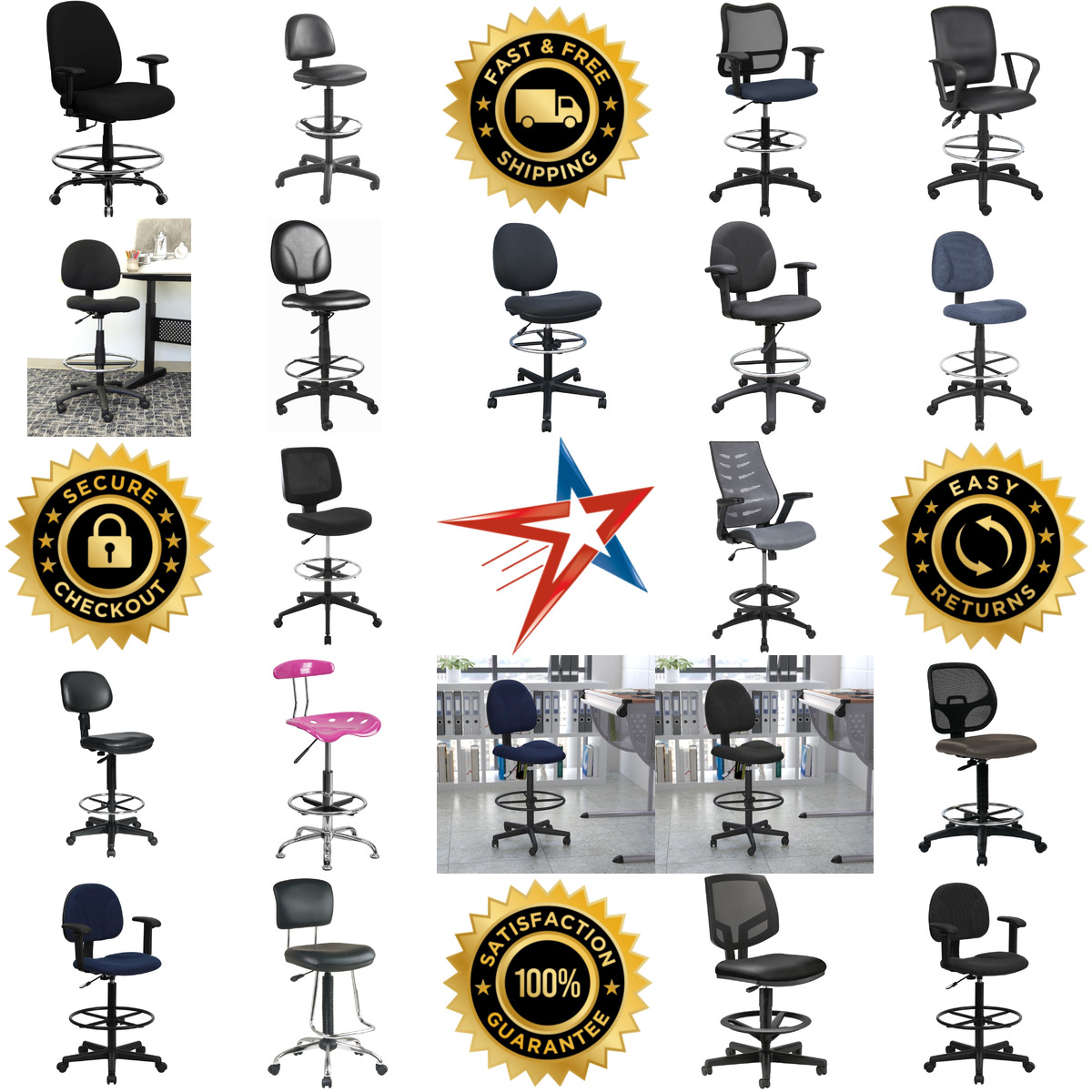 Millions of Products A selection of Drafting Chairs products on GoVets