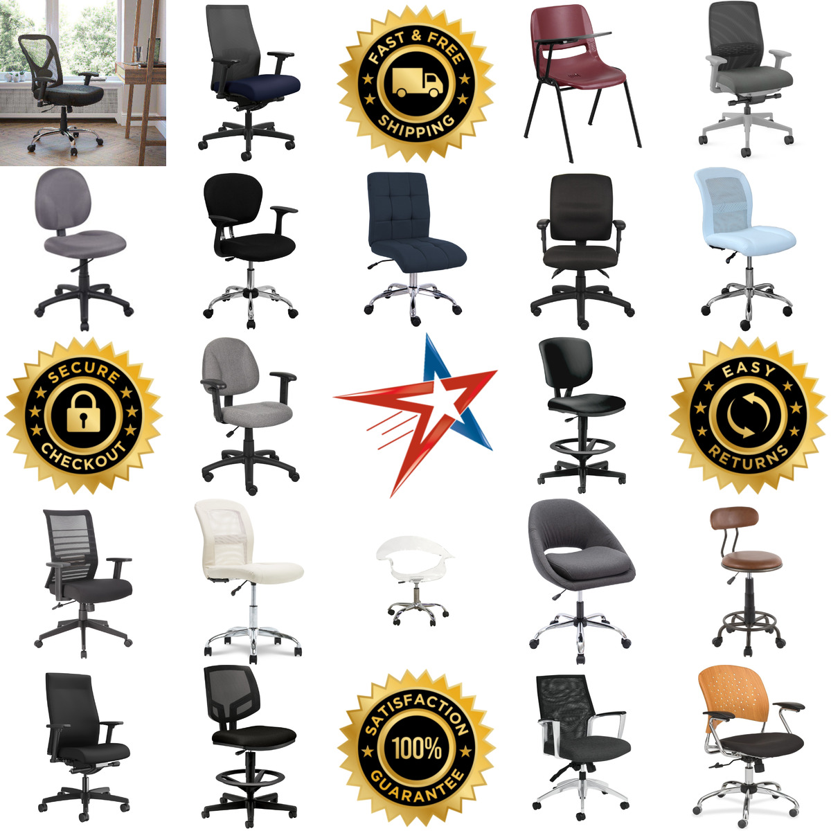 Millions of Products A selection of Task Chairs products on GoVets
