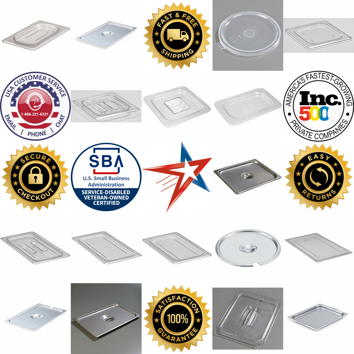 A selection of Steam Table Food Pan Covers products on GoVets