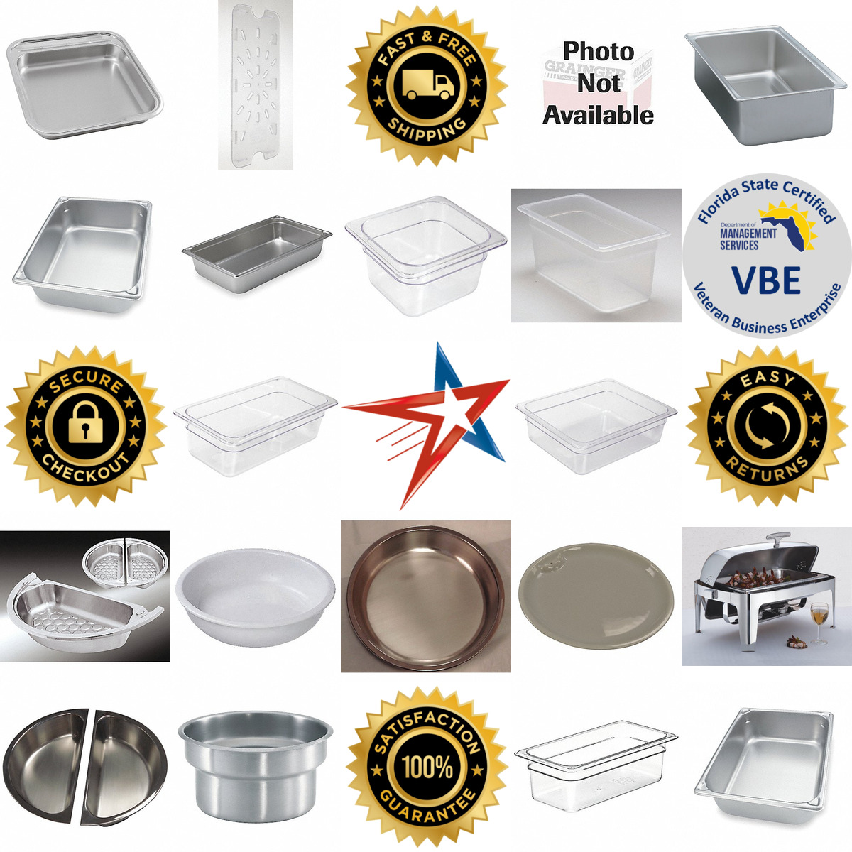 A selection of Steam Table Food Pans and Insets products on GoVets