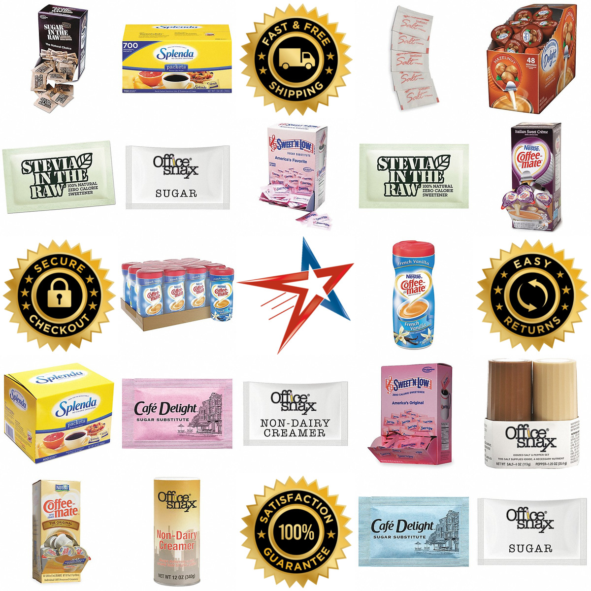 A selection of Creamers Sweeteners and Condiments products on GoVets