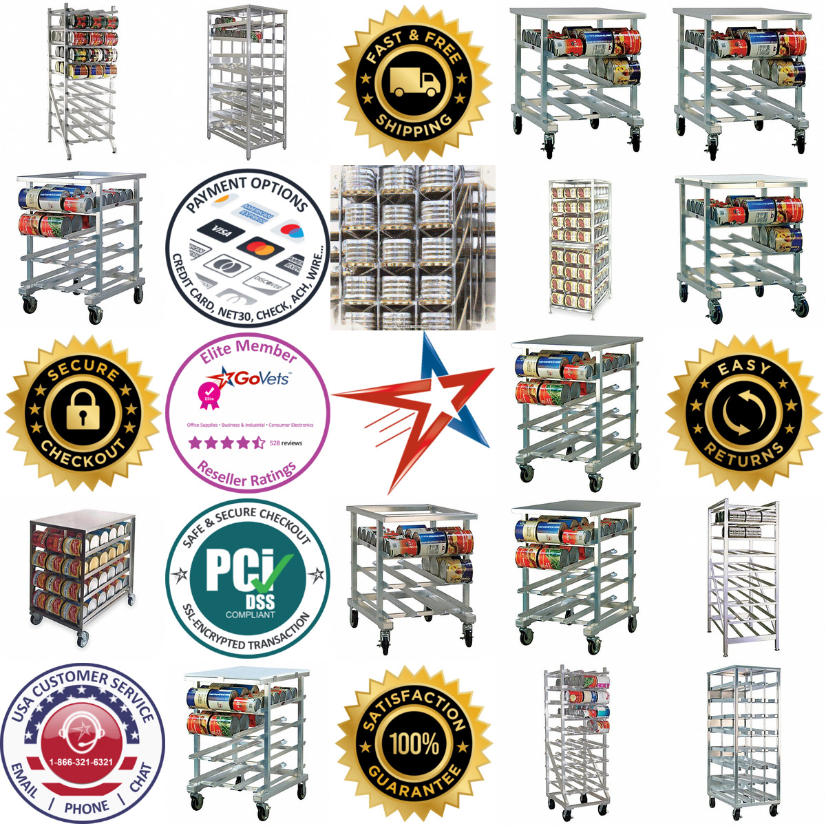 A selection of Can Storage Racks products on GoVets