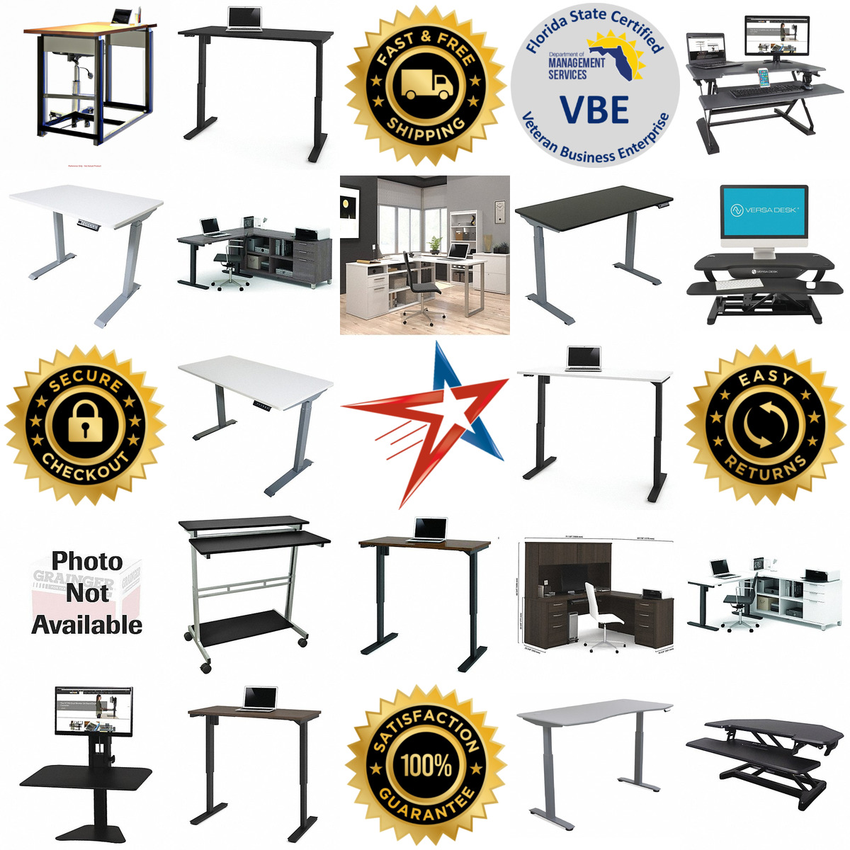 A selection of Adjustable Height Desks and Tables products on GoVets