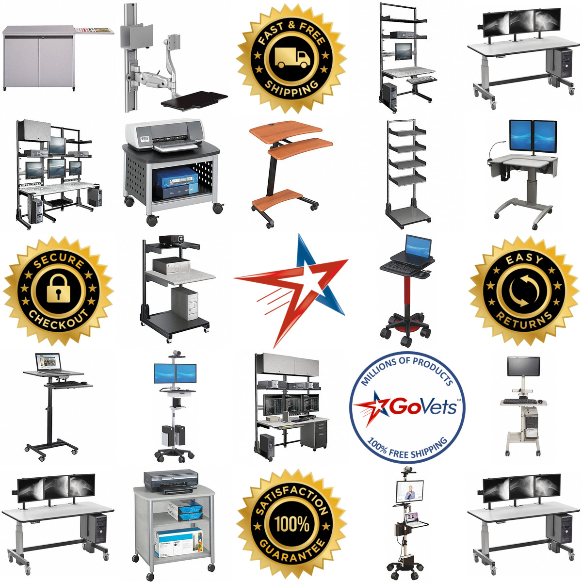 A selection of Computer Centers Stands and Carts products on GoVets