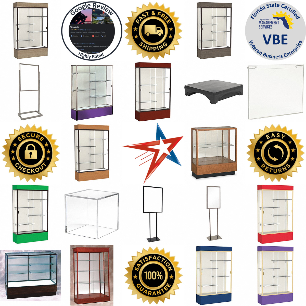 A selection of Display Cases products on GoVets