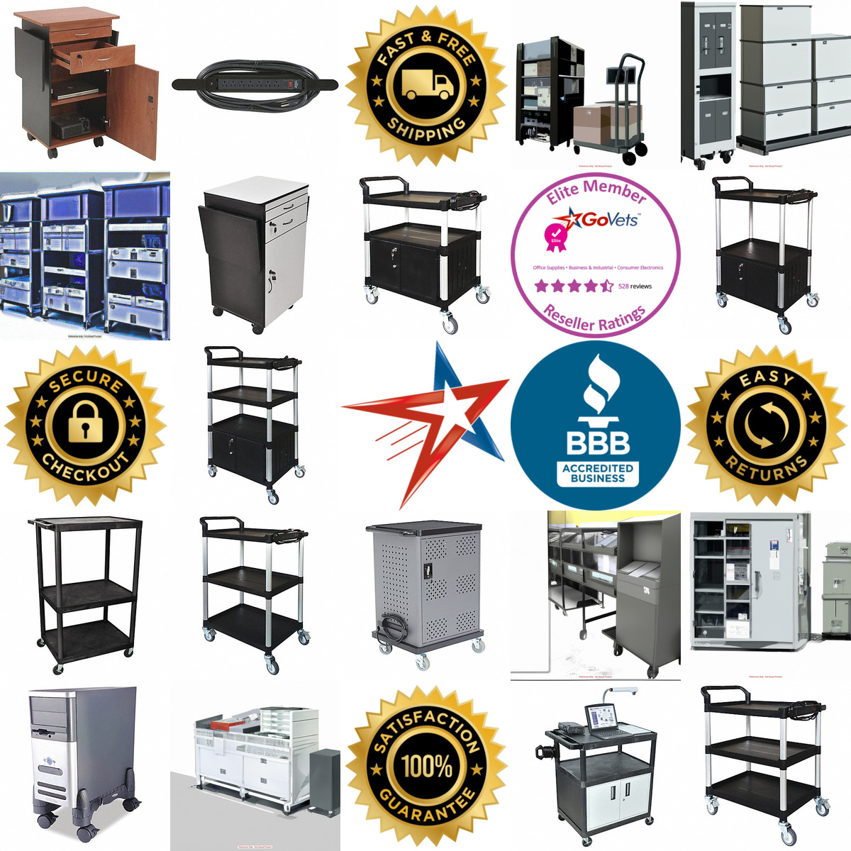 A selection of Media Carts and Cabinets products on GoVets