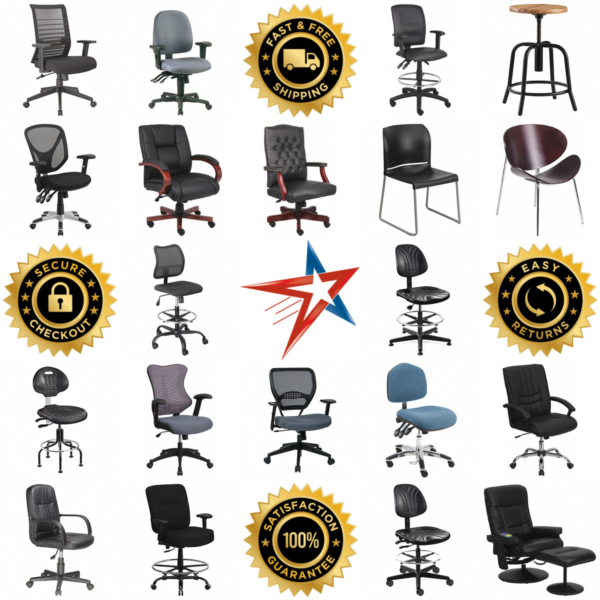 A selection of Office Drafting and Task Chairs products on GoVets