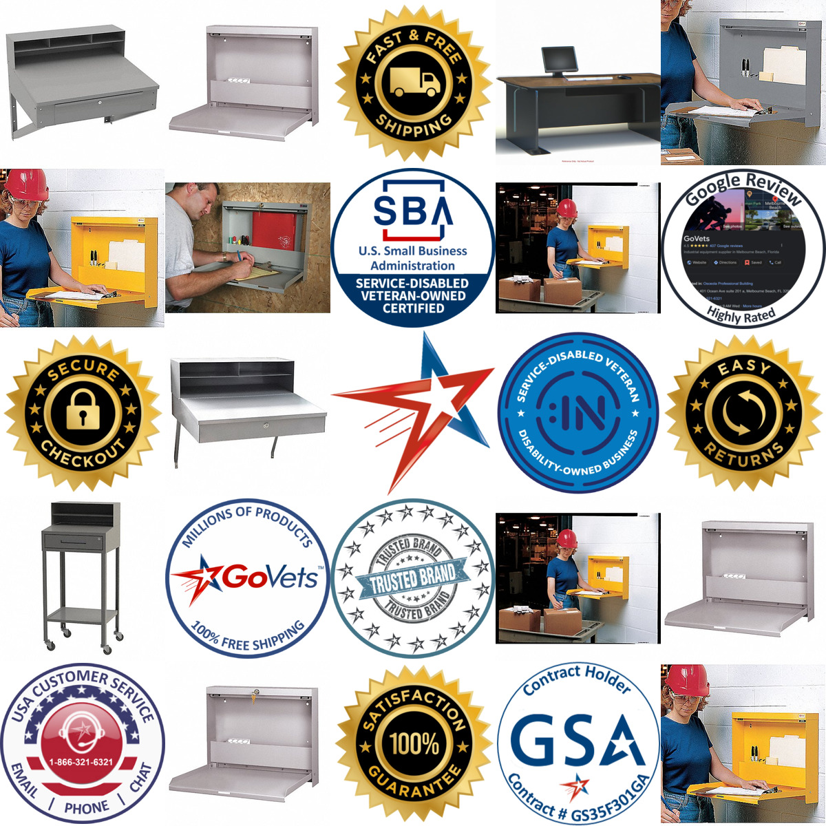 A selection of Wall Mount Desks products on GoVets
