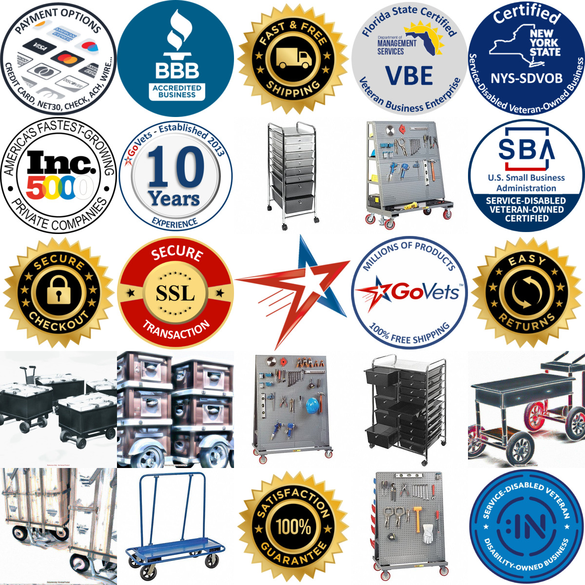A selection of Carts and Chests products on GoVets