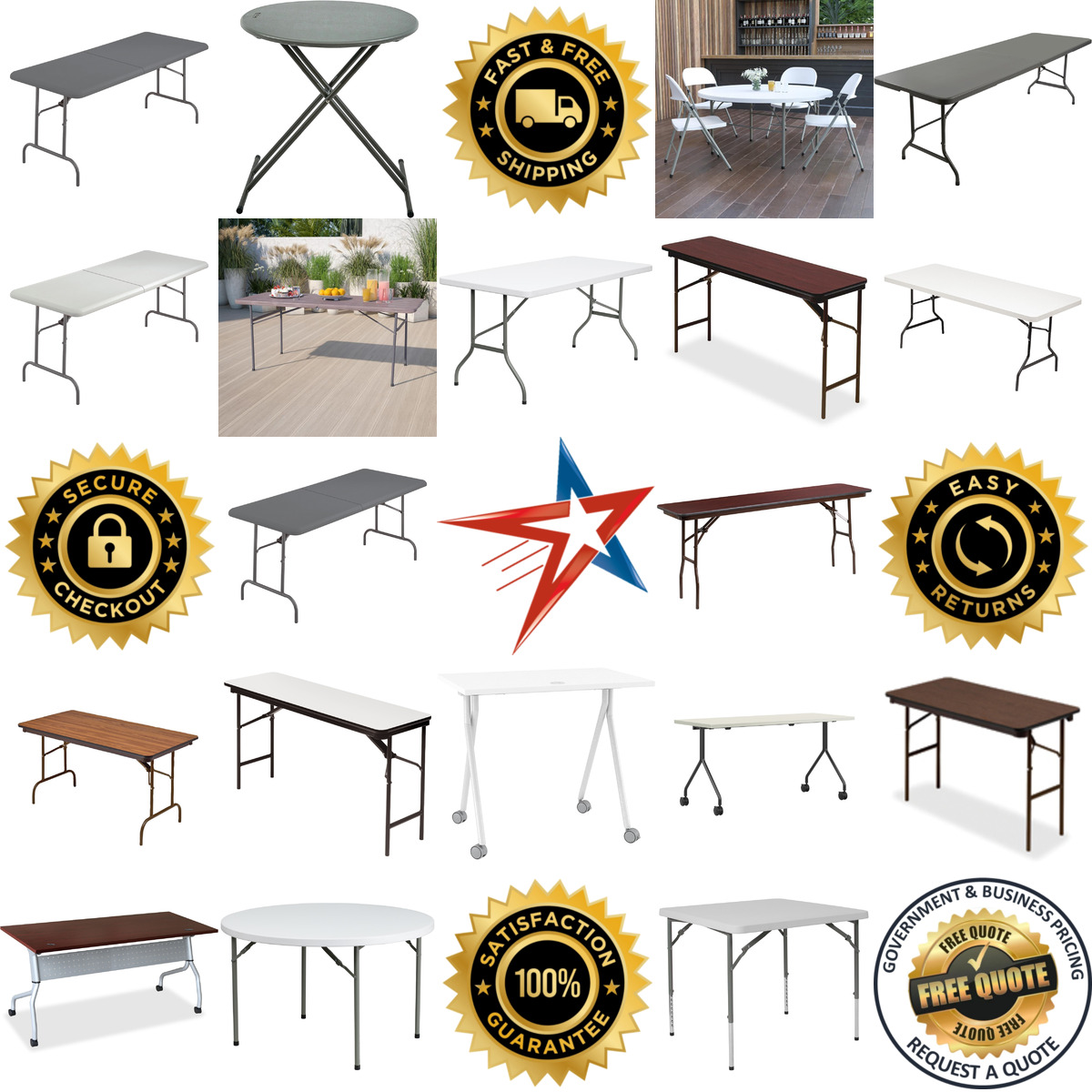 A selection of Folding Tables products on GoVets