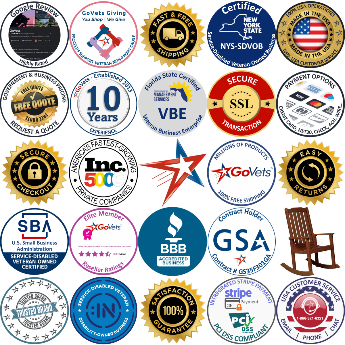 Millions of Products A selection of Outdoor Recliners and Rocking Chairs products on GoVets
