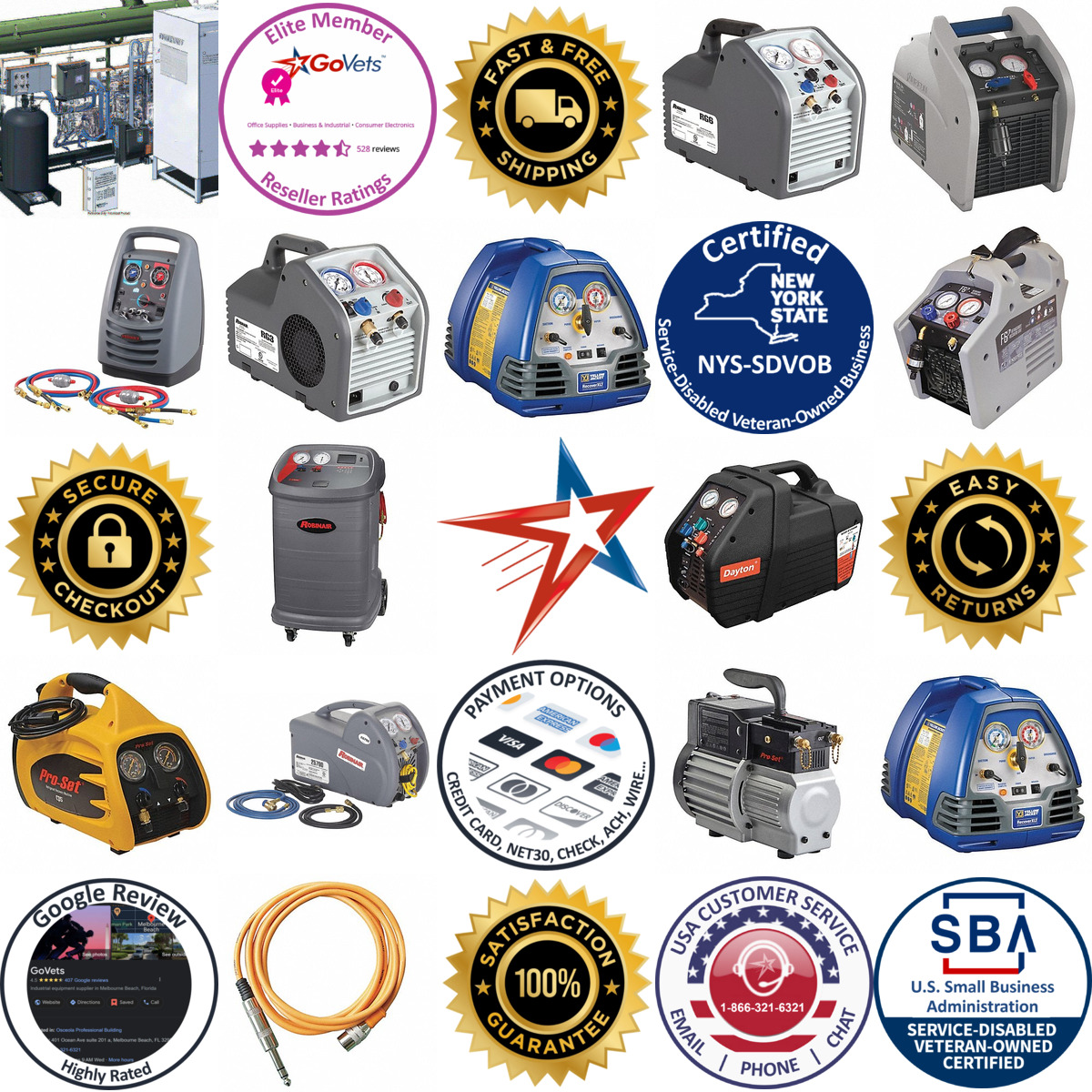 A selection of Refrigerant Recovery Systems products on GoVets