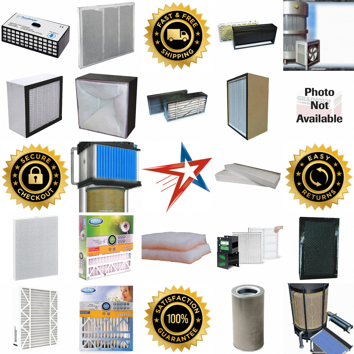 A selection of Air Cleaner and Negative Air Machine Filters products on GoVets