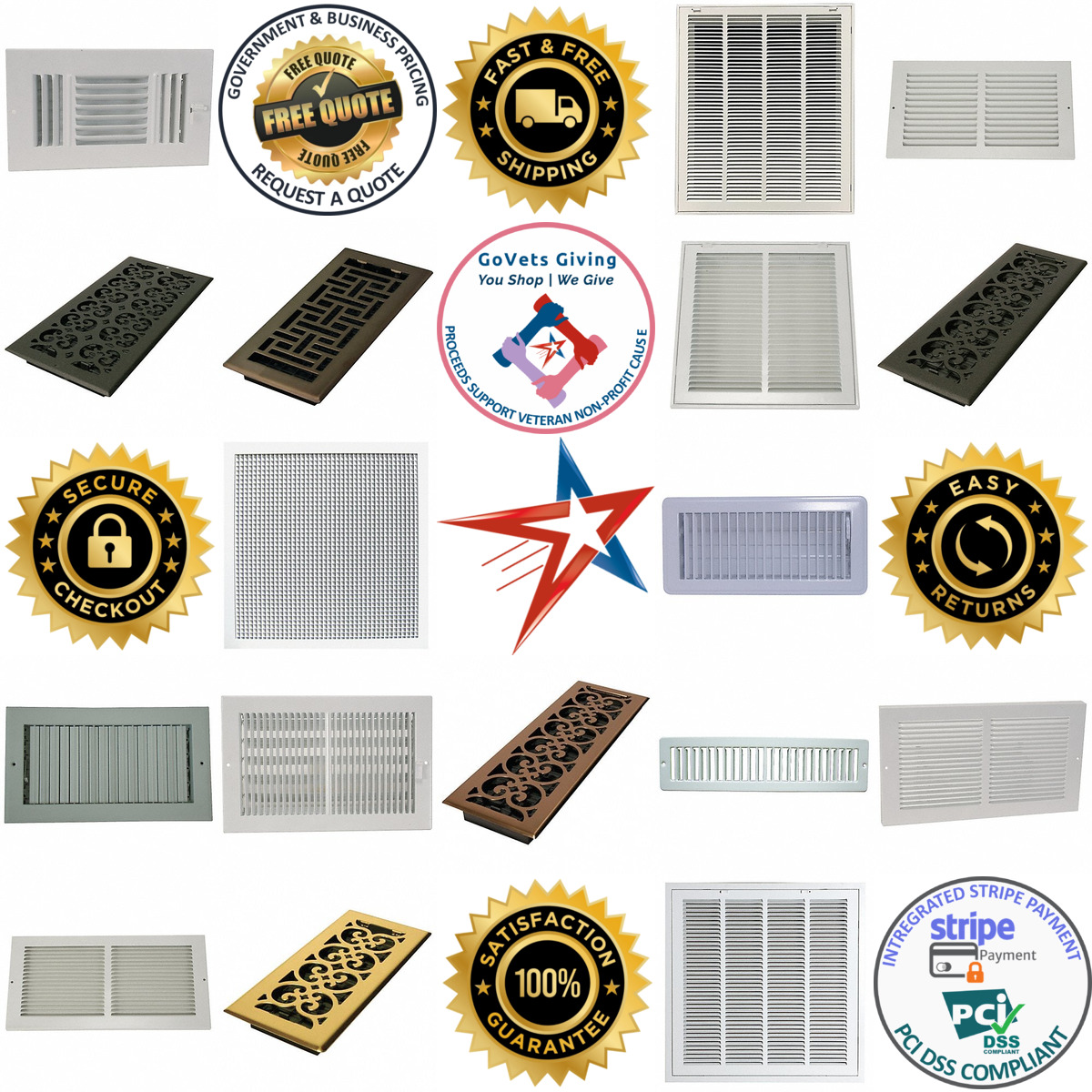 A selection of Grilles and Registers products on GoVets