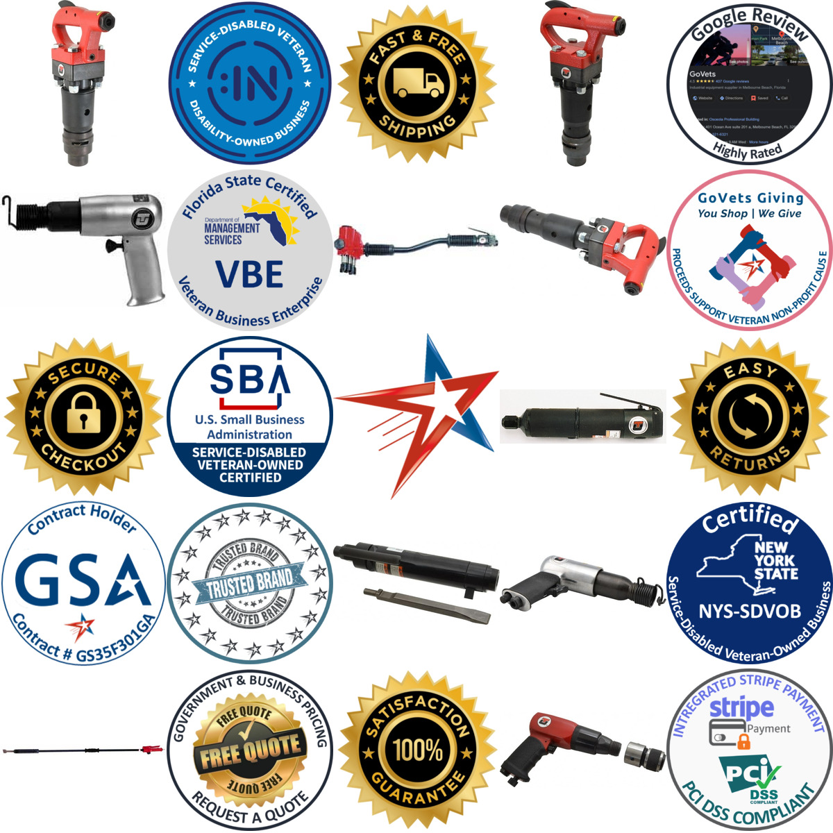 A selection of Universal Tool products on GoVets