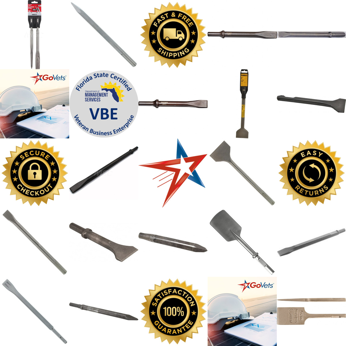 A selection of Hammer and Chipper Replacement Chisels products on GoVets