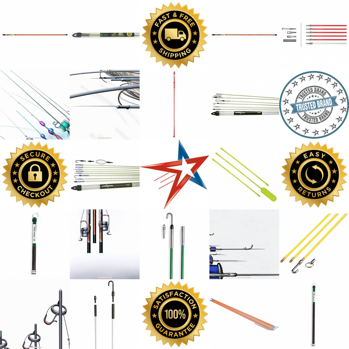A selection of Wire and Cable Fishing Push Pull Rods products on GoVets