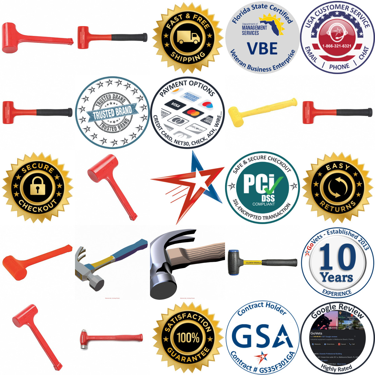 A selection of Dead Blow Hammers products on GoVets