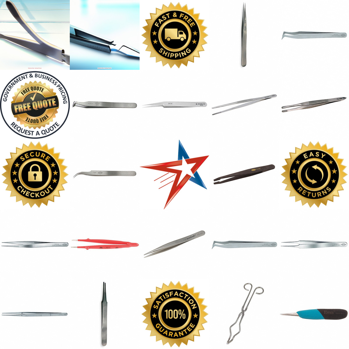 A selection of Tweezers products on GoVets