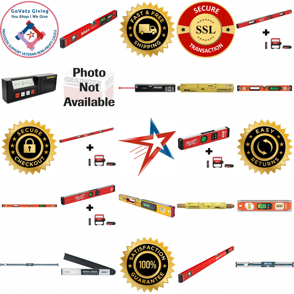 A selection of Electronic and Laser Leveling Kits products on GoVets