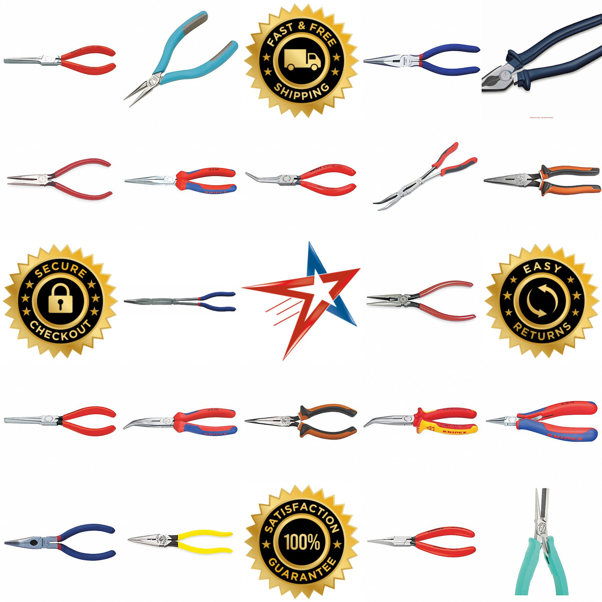 A selection of Needle Bent and Flat Nose Pliers products on GoVets