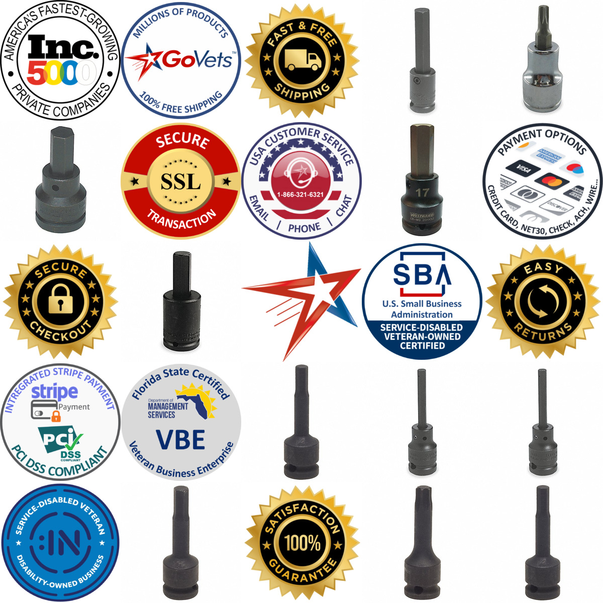 A selection of Impact Socket Bits products on GoVets