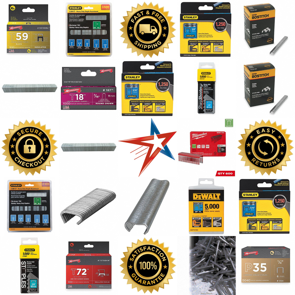 A selection of Staples and Brad Nails products on GoVets