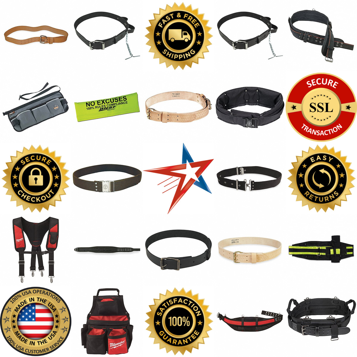 A selection of Tool Belts Without Pouches products on GoVets