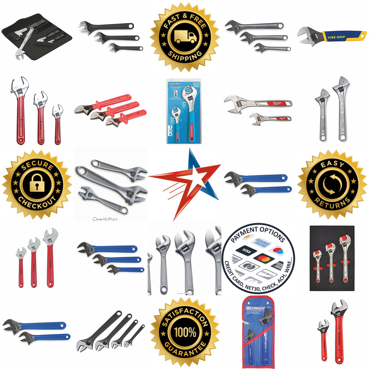 A selection of Adjustable Wrench Sets products on GoVets