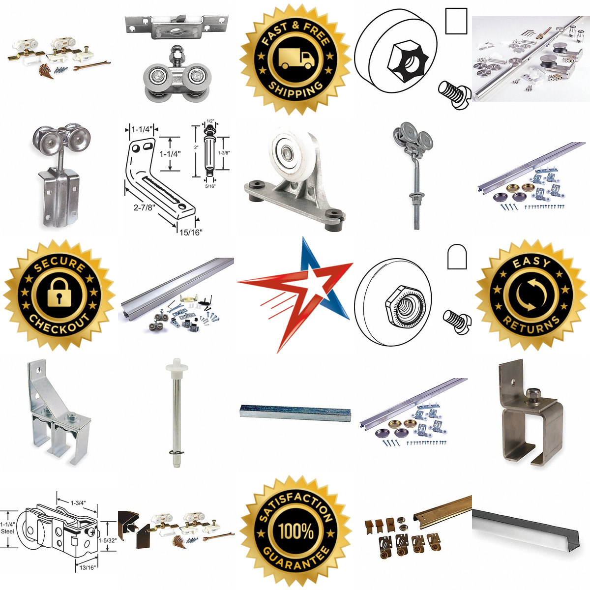 A selection of Hanging Door Hardware products on GoVets