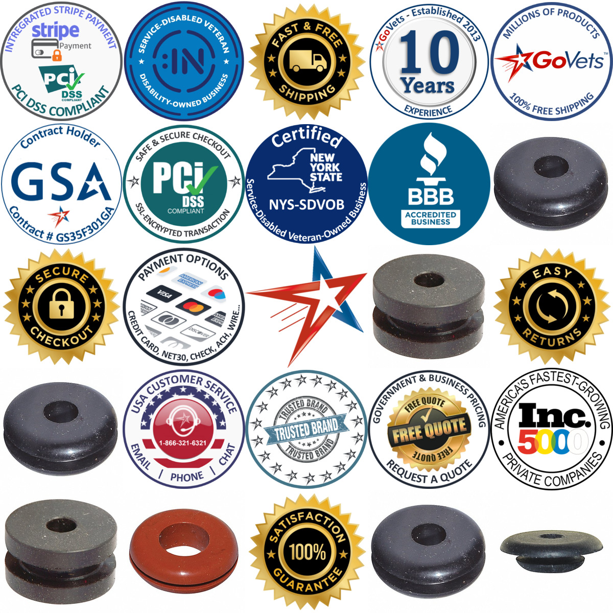 A selection of Rubber Grommets products on GoVets