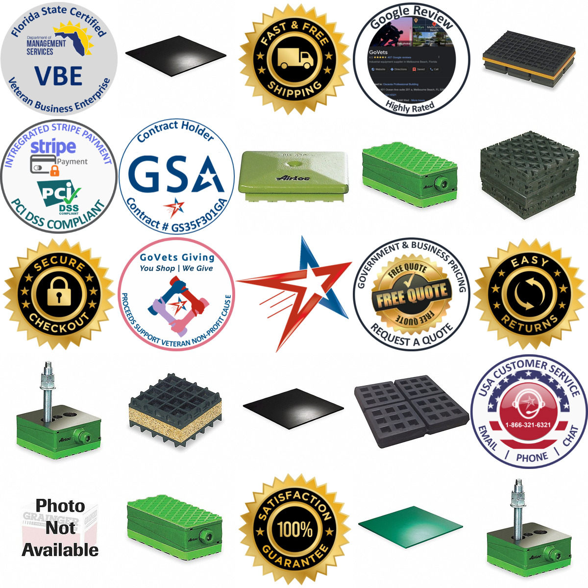 A selection of Vibration Isolator Pads products on GoVets