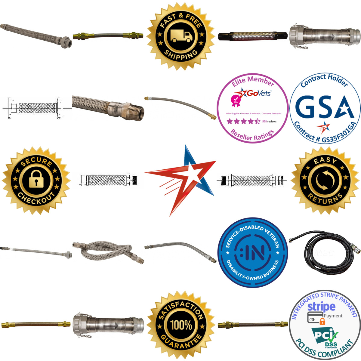A selection of Flexible Metal Hose Assemblies products on GoVets