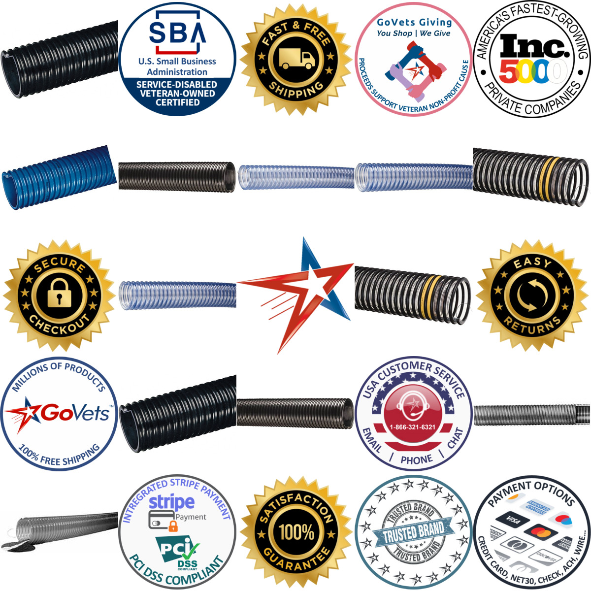 A selection of Dry Material Handling and Transfer Hose products on GoVets