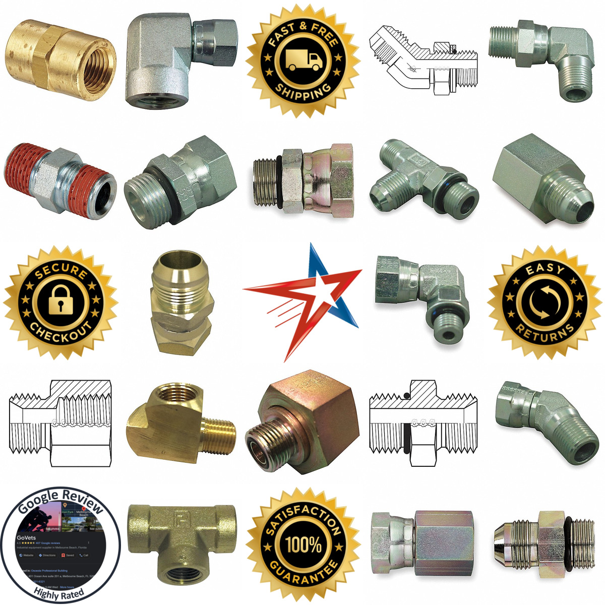 A selection of Hydraulic Hose Adapters products on GoVets