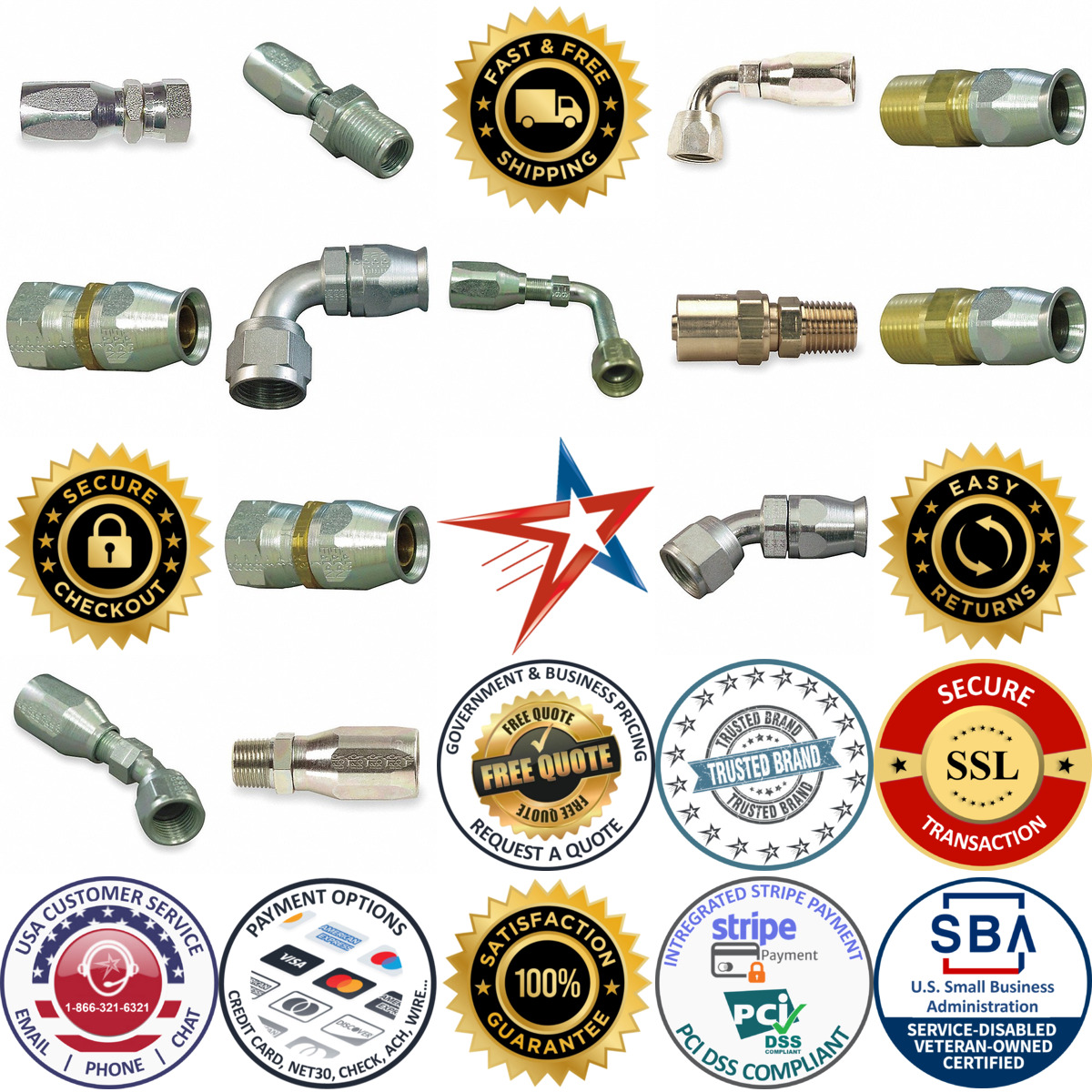 A selection of Reusable Hydraulic Hose Fittings products on GoVets