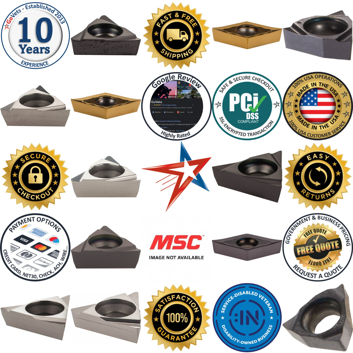 Millions of Products A selection of Iscar products on GoVets