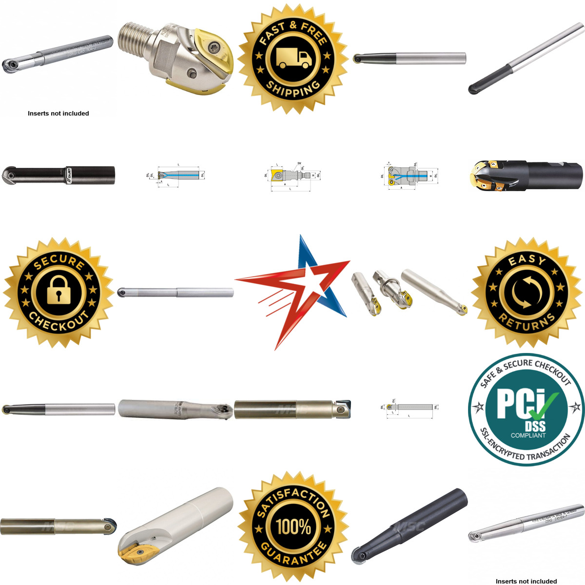 A selection of Indexable Ball Nose End Mills products on GoVets
